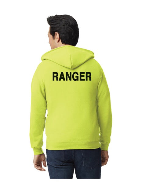 Safety Green Adult Full Zip Hooded Sweatshirt