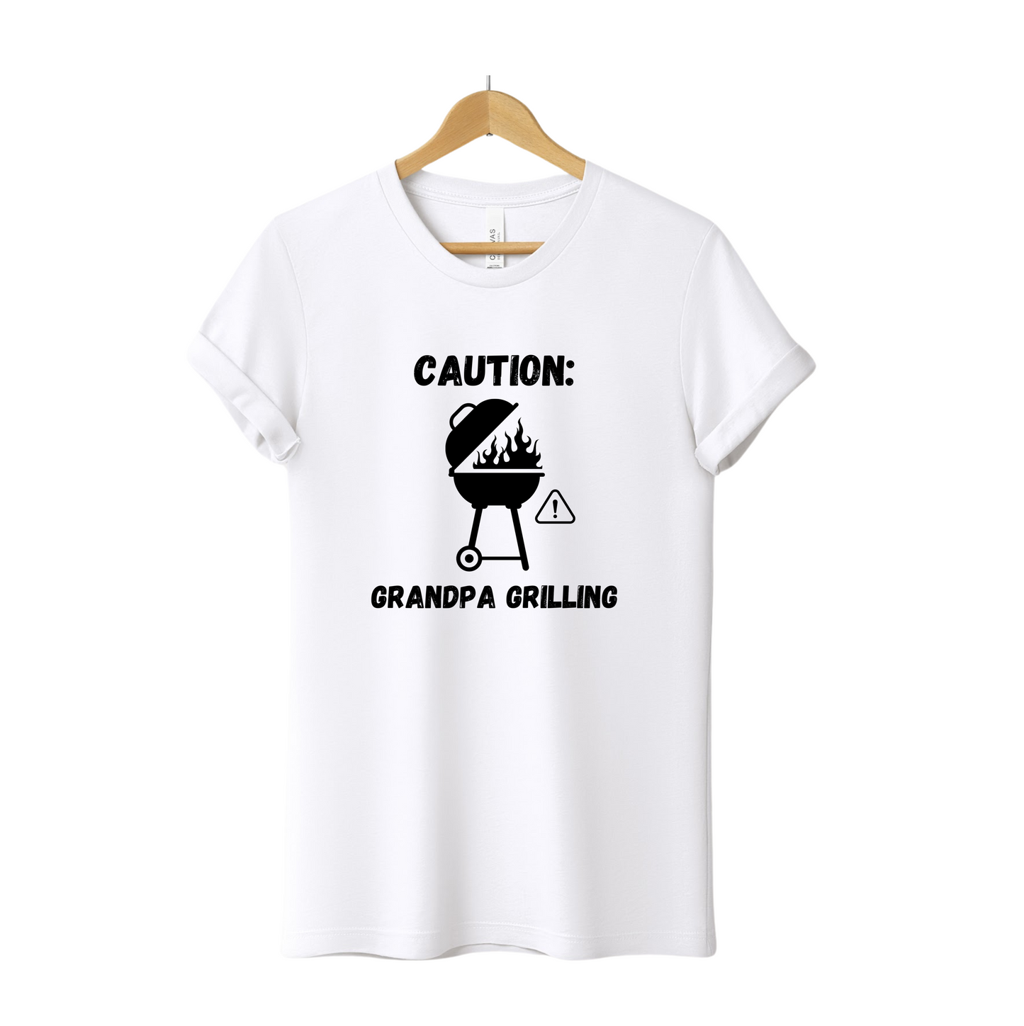 Caution Grandpa Grilling T Shirt